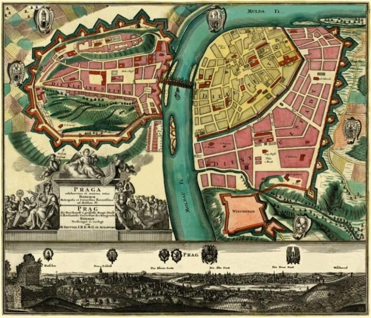 антикварная карта Праги
